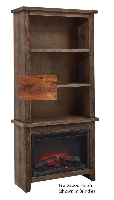 Aspenhome Alder Grove 74″ Fireplace Display Case in Fruitwood DG3472F/12-FRT