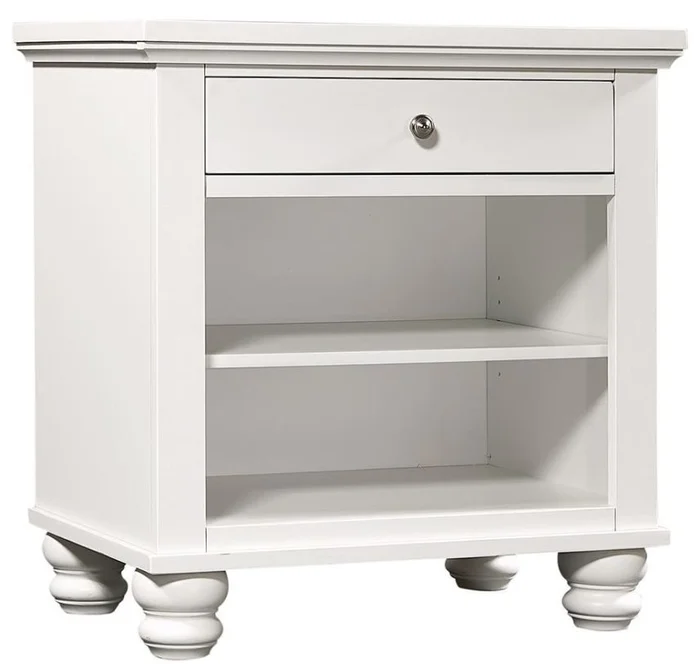 Aspenhome Cambridge 1 Drawer Nightstand in White ICB-451-WHT EST SHIP TIME IS 2 WEEKS