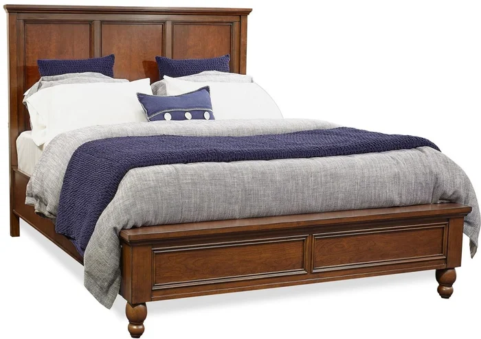 Aspenhome Cambridge Cal King Panel Bed in Brown Cherry EST SHIP TIME IS 2 WEEKS