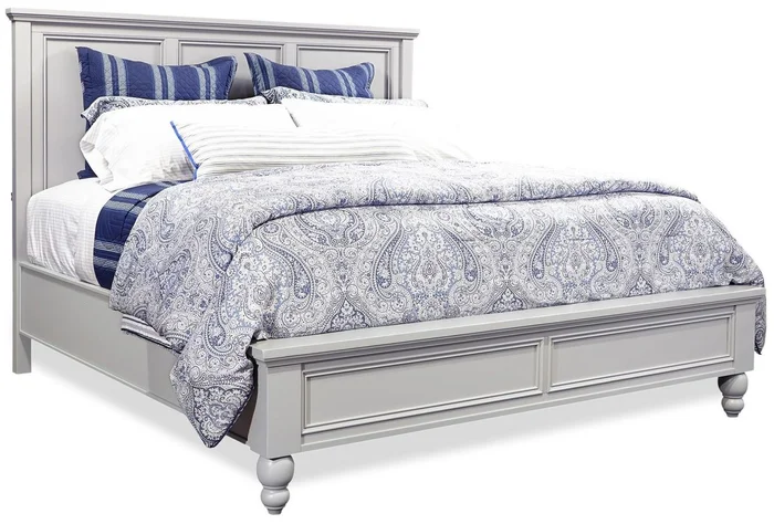 Aspenhome Cambridge King Panel Bed in Grey EST SHIP TIME IS 2 WEEKS