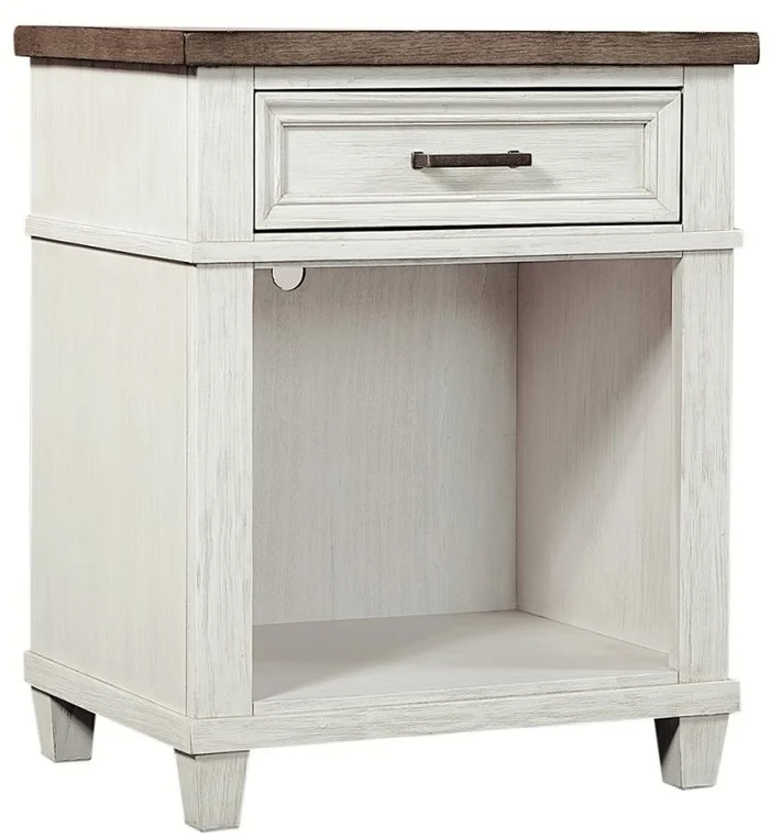 Aspenhome Caraway 1 Drawer Nightstand in Aged Ivory I248-451N EST SHIP TIME IS 2 WEEKS