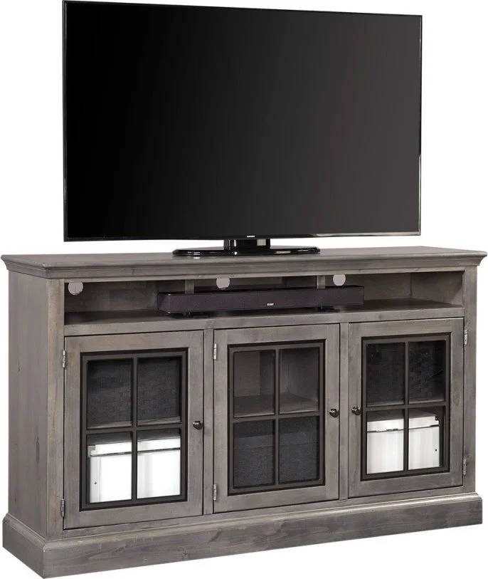 Aspenhome Churchill 66″ Highboy Console w/ 3 Doors in Ghost Black DR1243-GHT