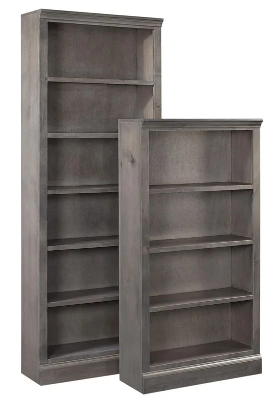 Aspenhome Churchill 84″ Bookcase with 5 Fixed Shelves in Smokey Grey DR3484-GRY