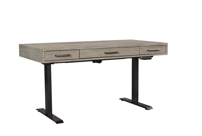 Aspenhome Furniture Platinum Lift Top Desk and Base in Gray Linen I251-360T-1 EST SHIP TIME IS 2 WEEKS