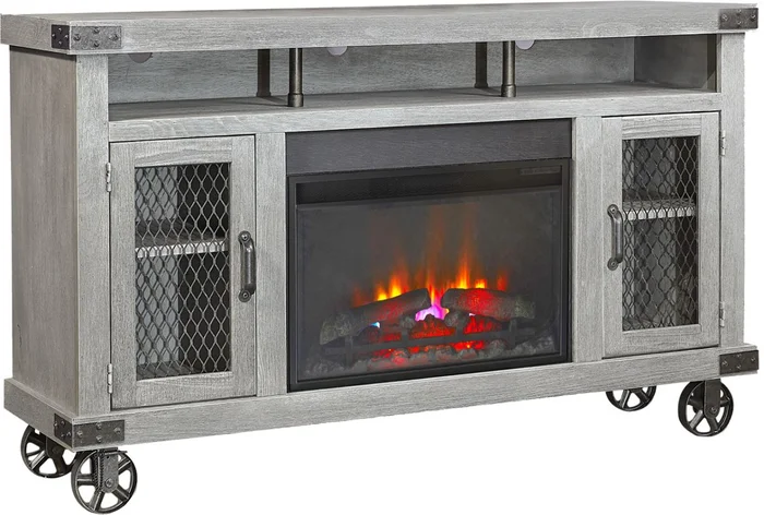 Aspenhome Industrial 62″ Fireplace Console in Lighthouse Grey WMN1901-LGH CUSTOM ITEM