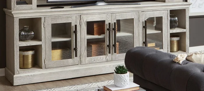 Aspenhome Manchester 97″ Console in Smokey White WKM1270-SWH