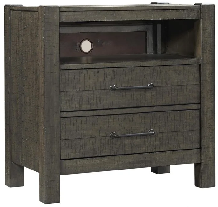 Aspenhome Mill Creek 2 Drawer Nightstand in Carob I227-450 EST SHIP TIME IS 2 WEEKS