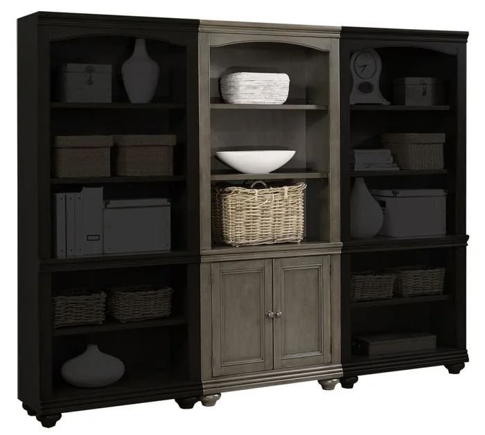 Aspenhome Oxford Door Bookcase in Peppercorn I07-332-PEP EST SHIP TIME IS 2 WEEKS