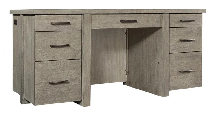 Aspenhome Platinum 66″ Executive Desk in Gray Linen I251-303-1