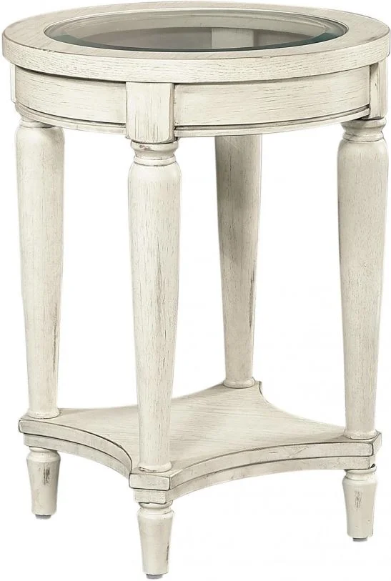 Aspenhome Radius Round Chairside Table in White I233-9130 EST SHIP TIME IS 2 WEEKS
