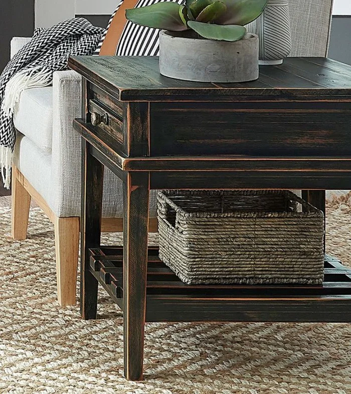 Aspenhome Reeds Farm End Table in Weathered Black I358-9140-WBK
