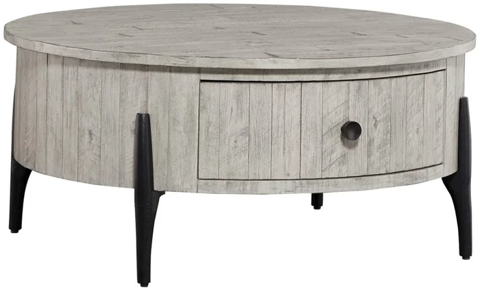 Aspenhome Zane Round Cocktail Table in Parchment I256-9101