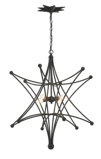 Astro Four Light Chandelier in Black (60|9236-BK)