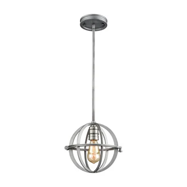 Aubridge One Light Mini Pendant in Weathered Zinc (45|16171/1)