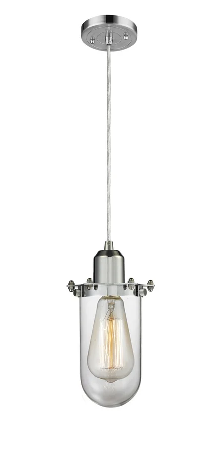 Austere One Light Mini Pendant in Polished Chrome (405|900-1P-PC-CE231-PC-CL)