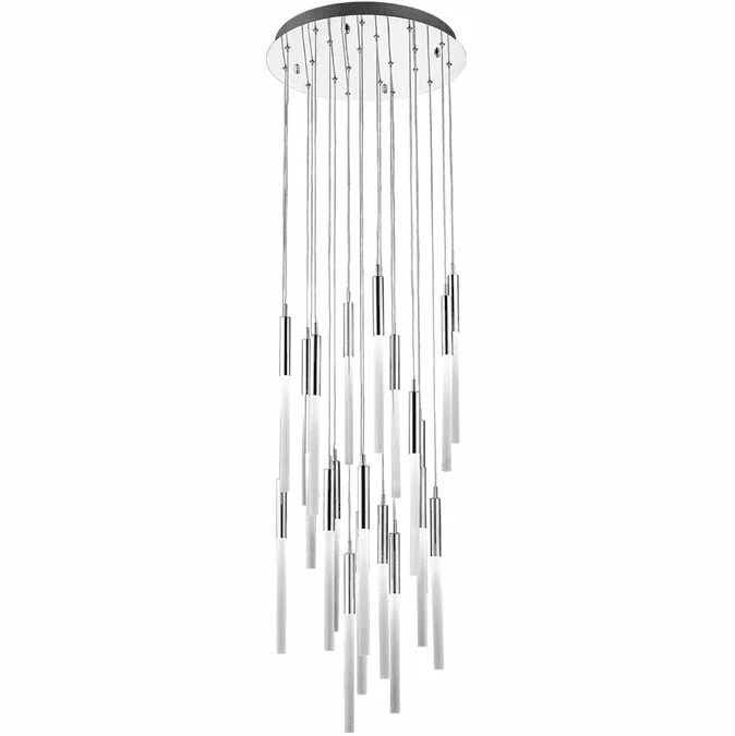 Avenue Lighting HF2021-FR-PN Main St. Contemporary Polished Nickel Halogen Multi Hanging Pendant Lighting