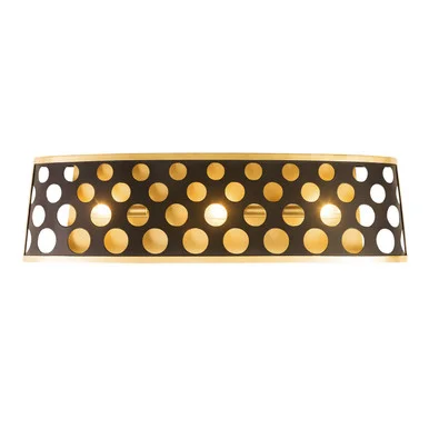 Bailey Three Light Bath in Matte Black/French Gold (137|346B03MBFG)