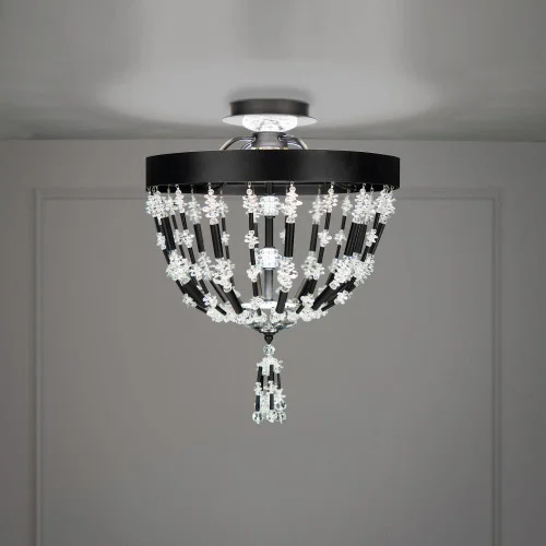 Bali 16IN LED 3000K/3500K/4000K 120V/277V Semi-Flush Mount in Black with Optic Crystal (168|S2817-51O)