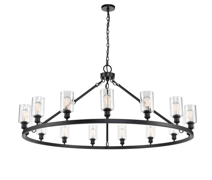 Ballston 20 Light Chandelier in Matte Black (405|860-BK-G802)