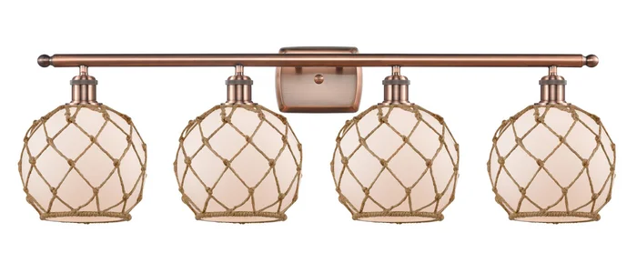 Ballston Four Light Bath Vanity in Antique Copper (405|516-4W-AC-G121-8RB)