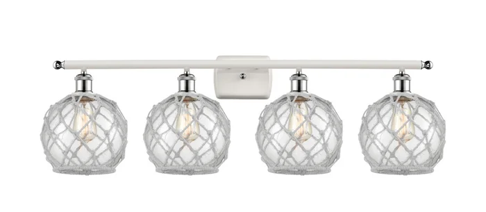 Ballston Four Light Bath Vanity in White Polished Chrome (405|516-4W-WPC-G122-8RW)