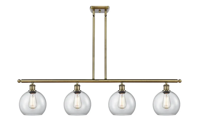 Ballston Four Light Island Pendant in Antique Brass (405|516-4I-AB-G122-8)