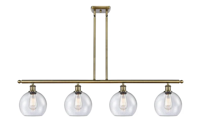 Ballston Four Light Island Pendant in Antique Brass (405|516-4I-AB-G124-8)