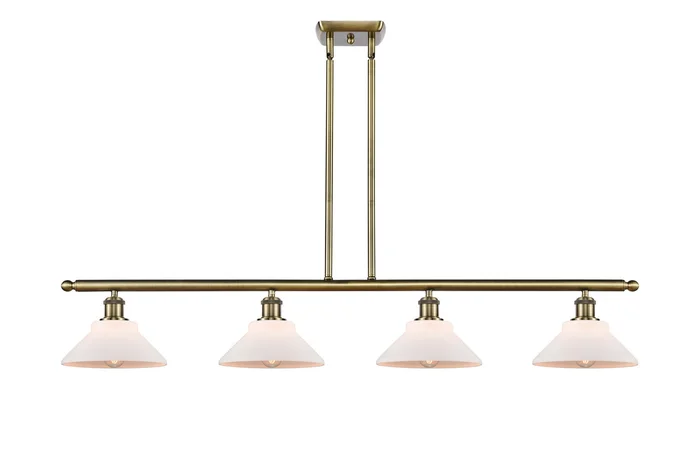 Ballston Four Light Island Pendant in Antique Brass (405|516-4I-AB-G131)