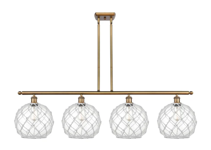 Ballston Four Light Island Pendant in Brushed Brass (405|516-4I-BB-G122-10RW)