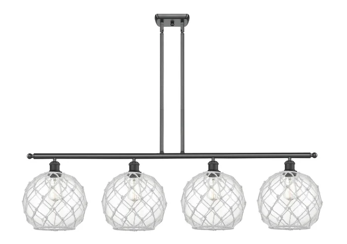 Ballston Four Light Island Pendant in Matte Black (405|516-4I-BK-G122-10RW)