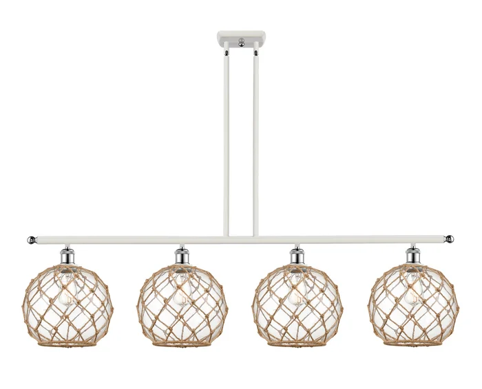Ballston Four Light Island Pendant in White Polished Chrome (405|516-4I-WPC-G122-10RB)