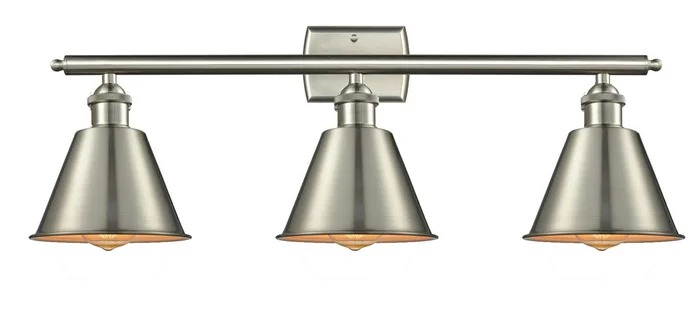 Ballston Three Light Bath Vanity in Brushed Satin Nickel (405|516-3W-SN-G122-LED)