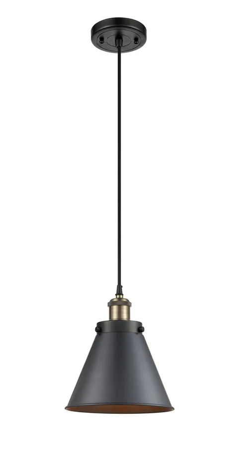 Ballston Urban One Light Mini Pendant in Black Antique Brass (405|916-1P-BAB-M13-BK)