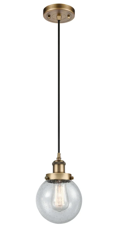 Ballston Urban One Light Mini Pendant in Brushed Brass (405|916-1P-BB-G204-6)