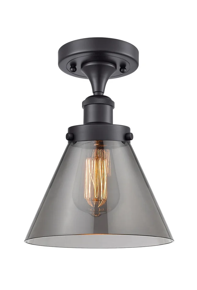 Ballston Urban One Light Semi-Flush Mount in Matte Black (405|916-1C-BK-G43)