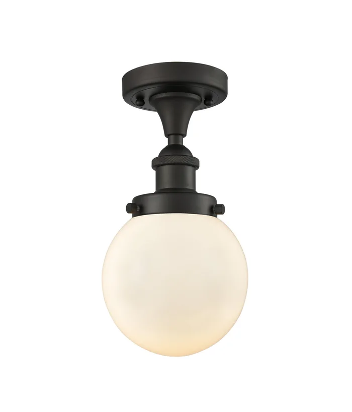 Ballston Urban One Light Semi-Flush Mount in Oil Rubbed Bronze (405|916-1C-OB-G201-6)