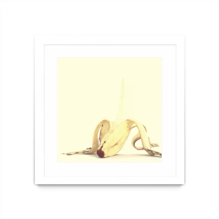 Banada Honey Puff Matted and Framed White 30×30 Wall Art|uvre dart murale encadre blanche et mate Banada Honey Puff 30×30