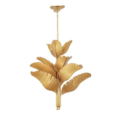 Banana Leaf 12 Light Chandelier in Gold (137|901C12GO)