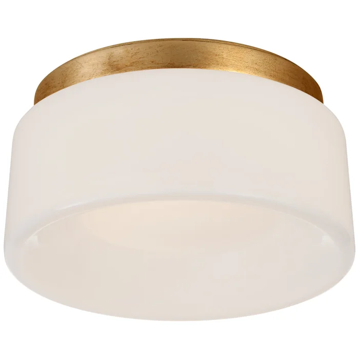 Barbara Barry Halo 5.5″ Solitaire Flush Mount in Gild with White Glass Ceiling Light W5.5″ x H2.25″