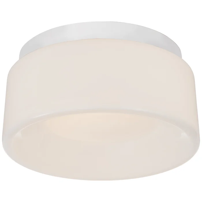 Barbara Barry Halo 5.5″ Solitaire Flush Mount in Matte White with White Glass Ceiling Light W5.5″ x H2.25″