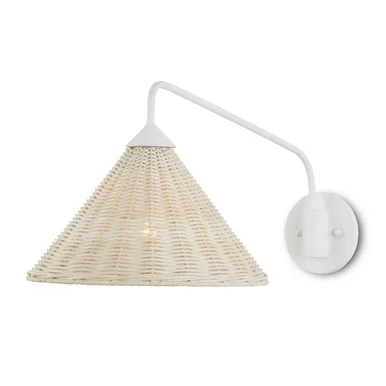 Basket Collection One Light Wall Sconce in White/Bleached Natural (142|5000-0219)