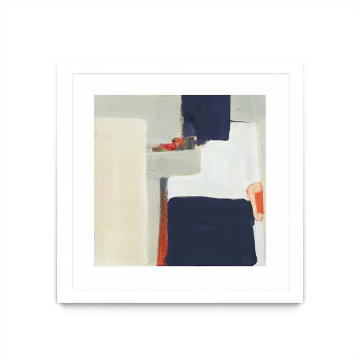Bay Bridge V1 Matted and Framed White 30×30 Wall Art|uvre dart murale encadre blanche et mate Bay Bridge V1 30×30