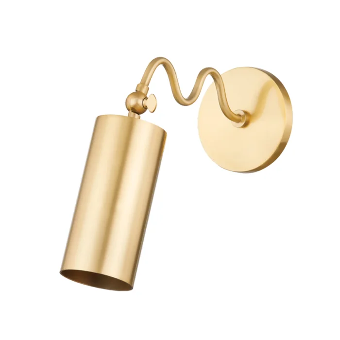 Bea 1-Light Wall Sconce in Aged Brass by TALI ROTH 7L x 4.75W x 9.25H