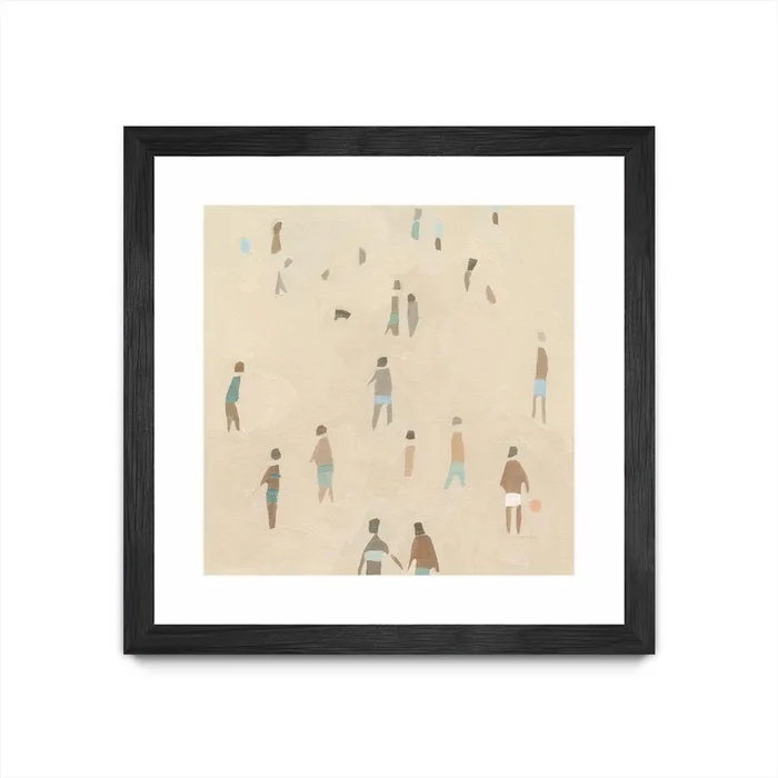 Beach Goer Iv Matted and Framed Black 36×36 Wall Art|uvre dart murale encadre noire et mate Beach Goer Iv 36×36