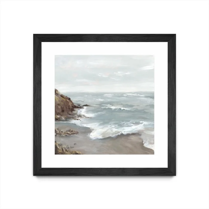 Beautiful Bay Matted and Framed Black 30×30 Wall Art|uvre dart murale encadre noire et mate Beautiful Bay 30×30