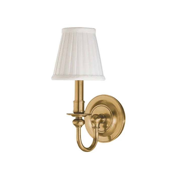 Beekman 1-Light Wall Sconce in Aged Brass 5L x 5W x 12H