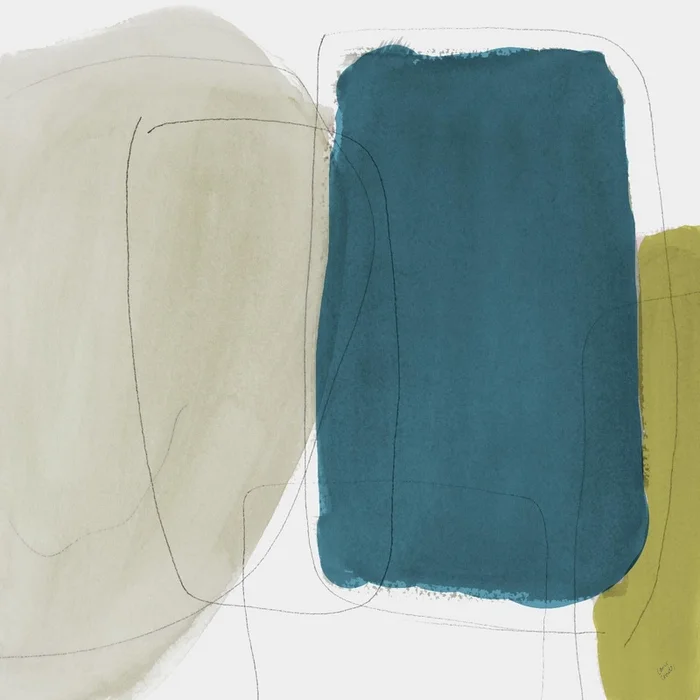 Beige And Navy Abstract Giant Art 54×54 Wall Art|uvre dart murale Giant Art Beige And Navy Abstract 54×54