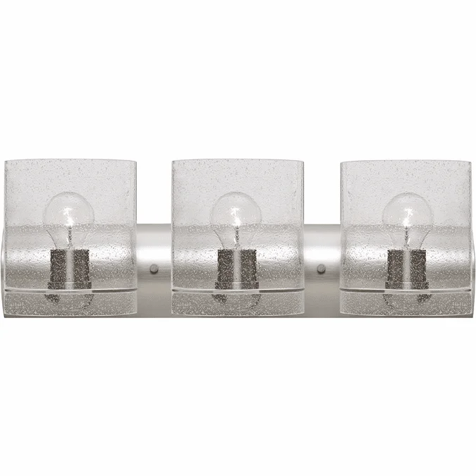 Besa 3WZ-CELTICBB-SN Celtic Modern Satin Nickel Bubble 3-Light Bath Light Fixture
