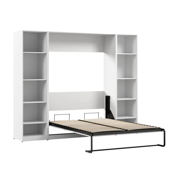 Bestar Claremont 10-Shelf Full Murphy Bed – White|Lit double escamotable Claremont de Bestar 10tablettes – blanc