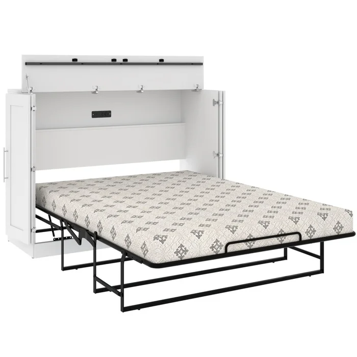 Bestar Pur Full Cabinet Bed with Mattress – White|Armoire-lit double Pur de Bestar avec matelas – blanche
